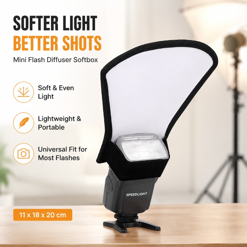 Pop Up Flash Diffuser - DSLR 카메라용 반사 플래시 보드 휴대용