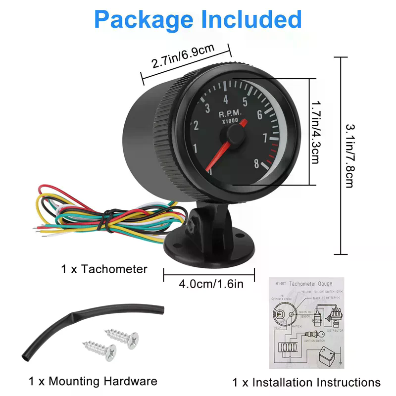 2인치 52mm 자동차 미터 타코미터 RPM 게이지 0 - Light Meter Incident 리뷰 및 가격